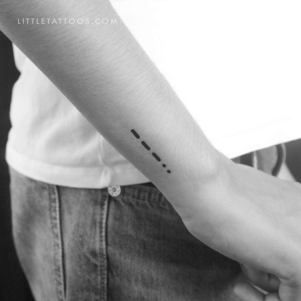 Morse Code 8 Temporary Tattoo - Set of 3