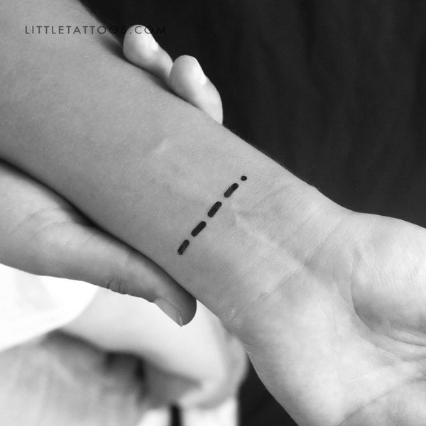 Morse Code 9 Temporary Tattoo - Set of 3