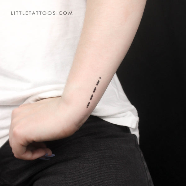 Morse Code 9 Temporary Tattoo - Set of 3