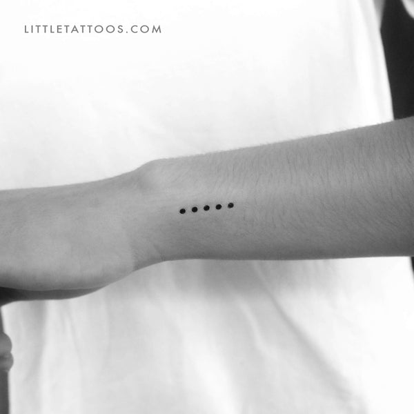 Morse Code 5 Temporary Tattoo - Set of 3