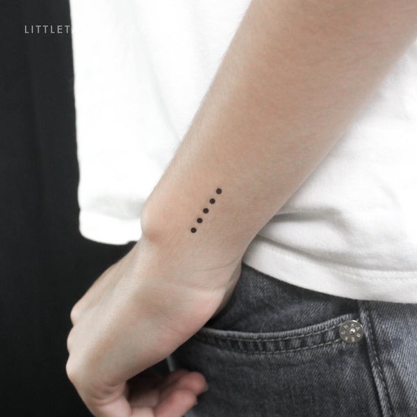 Morse Code 5 Temporary Tattoo - Set of 3