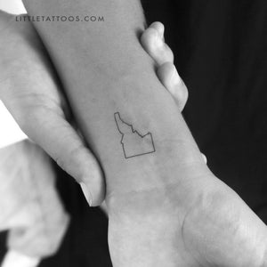 Idaho Map Outline Temporary Tattoo - Set of 3