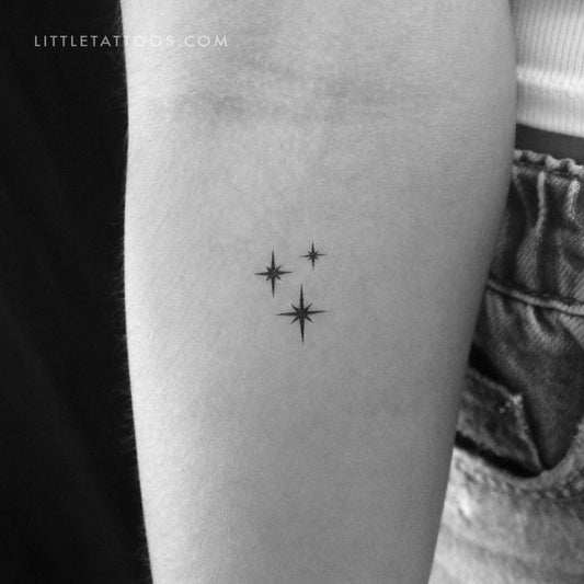 Tatuaje temporal pequeño de polvo de estrellas y destellos (juego de 3)