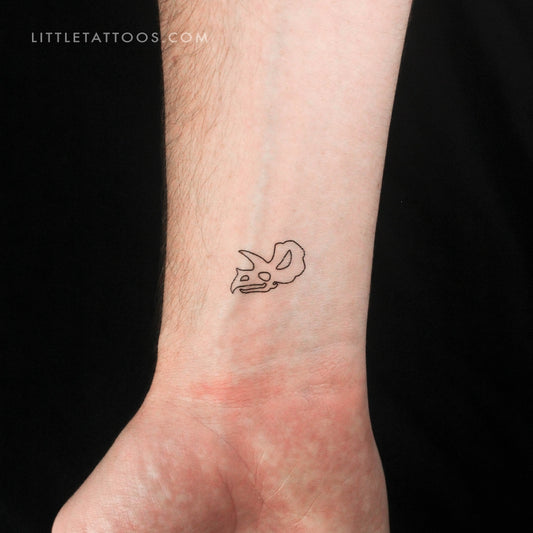 Tatuaje temporal de fósil de triceratops (juego de 3)