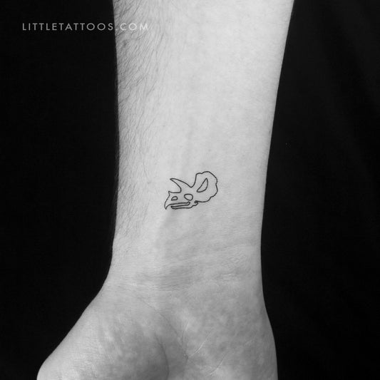 Tatuaje temporal de fósil de triceratops (juego de 3)