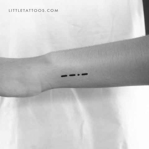 Morse Code Q Temporary Tattoo - Set of 3