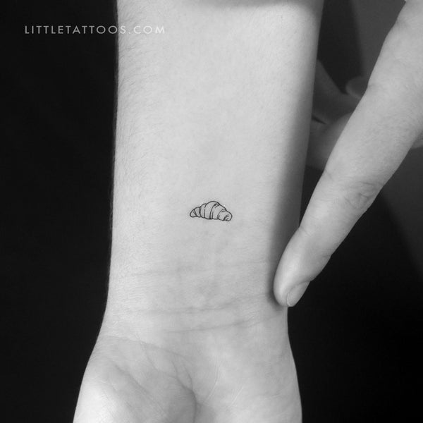 Tiny Croissant Temporary Tattoo - Set of 3