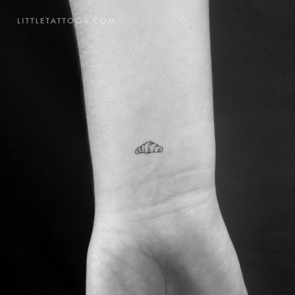 Tiny Croissant Temporary Tattoo - Set of 3