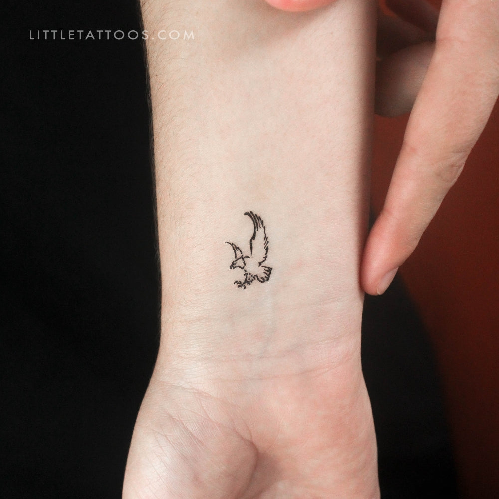Little Bald Eagle Temporary Tattoo - Set of 3