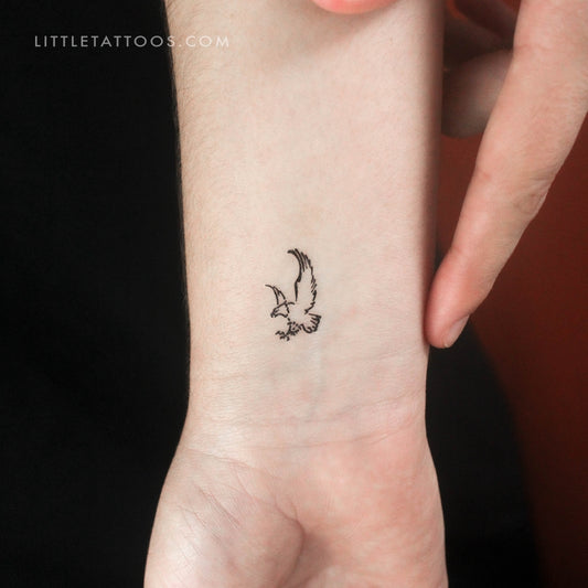 Little Bald Eagle Temporary Tattoo - Set of 3