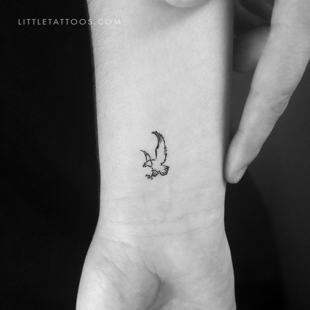 Little Bald Eagle Temporary Tattoo - Set of 3