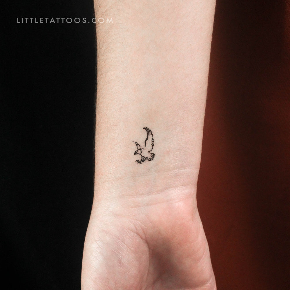 Little Bald Eagle Temporary Tattoo - Set of 3