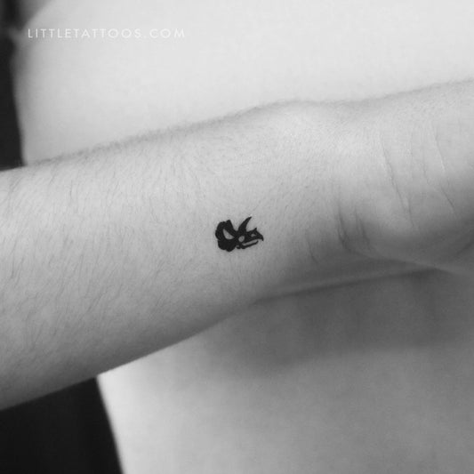 Tatuaje temporal de calavera de triceratops (juego de 3)