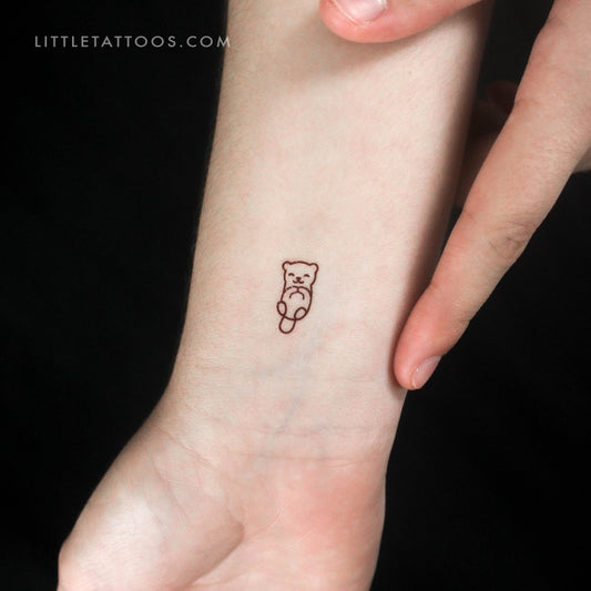 Tatuaje temporal de nutria pequeña - Juego de 3