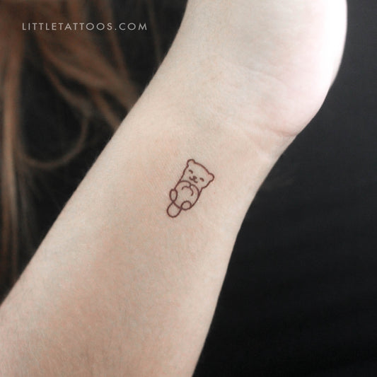Tatuaje temporal de nutria pequeña - Juego de 3