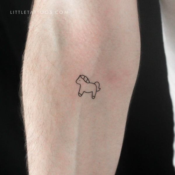 Minimalist Horse Temporary Tattoo - Set of 3