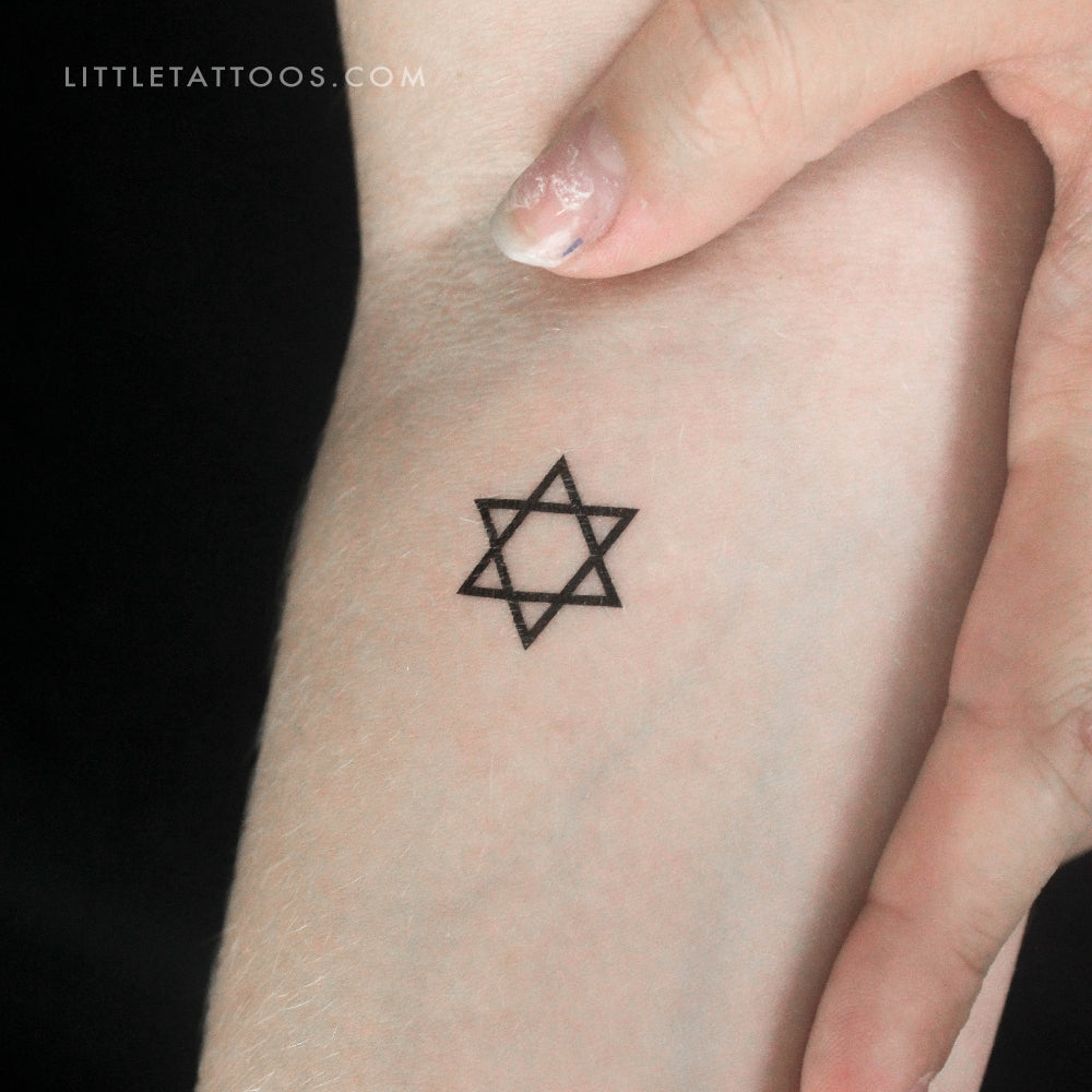 Tatuaje temporal de hexagrama - Juego de 3