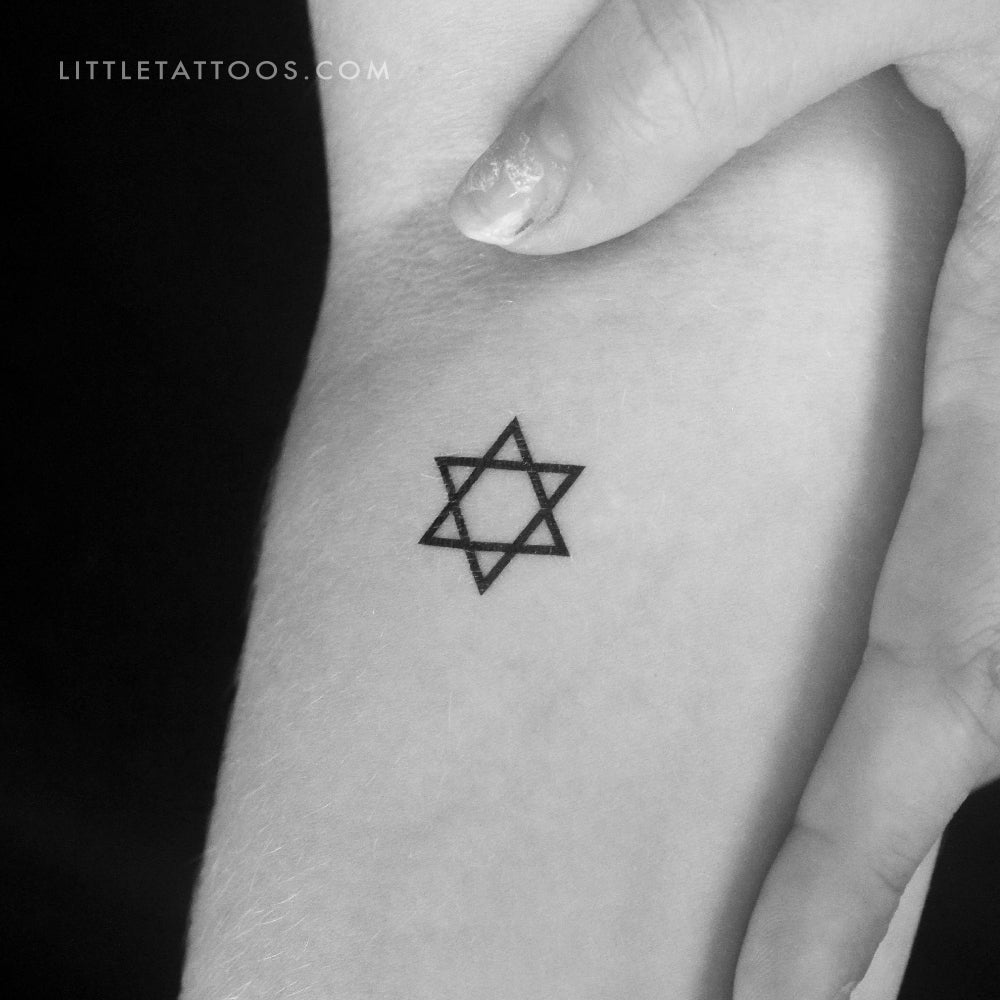 Tatuaje temporal de hexagrama - Juego de 3