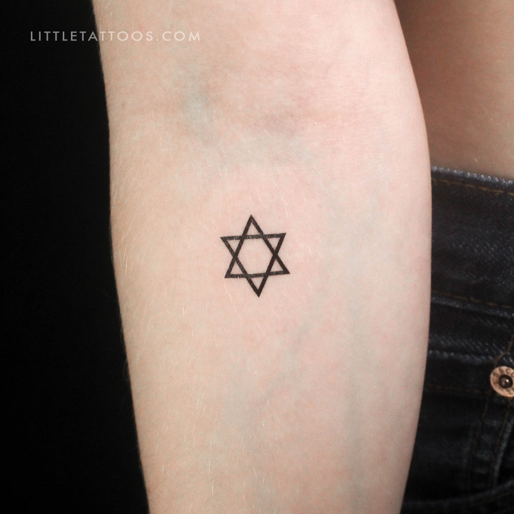 Tatuaje temporal de hexagrama - Juego de 3