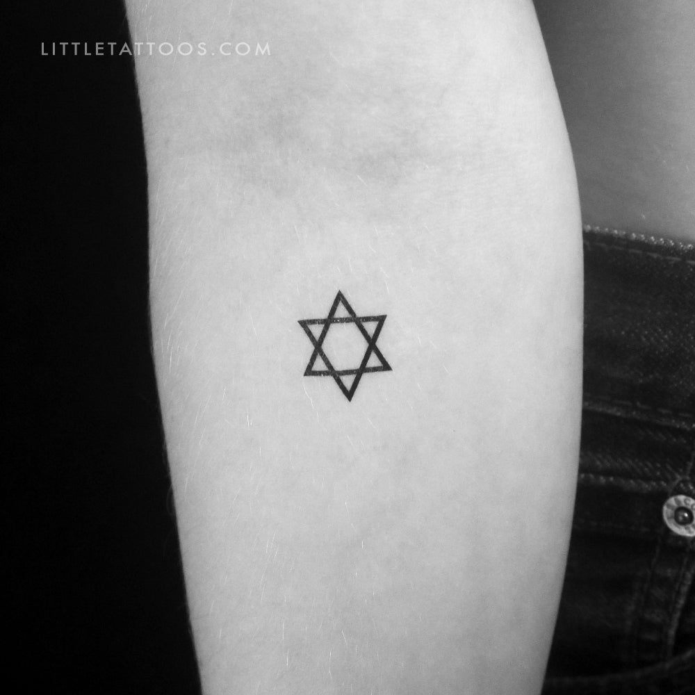 Tatuaje temporal de hexagrama - Juego de 3