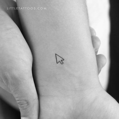 Pixelated Arrow Cursor Temporary Tattoo - Set of 3