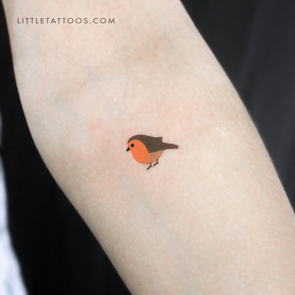 Tatuaje temporal de petirrojo - Juego de 3