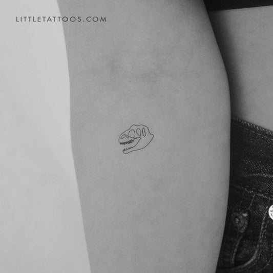 Tatuaje temporal de calavera de T-Rex - Juego de 3
