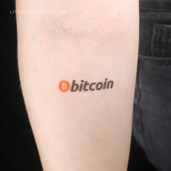 Bitcoin Wordmark Temporary Tattoo (Set of 3)