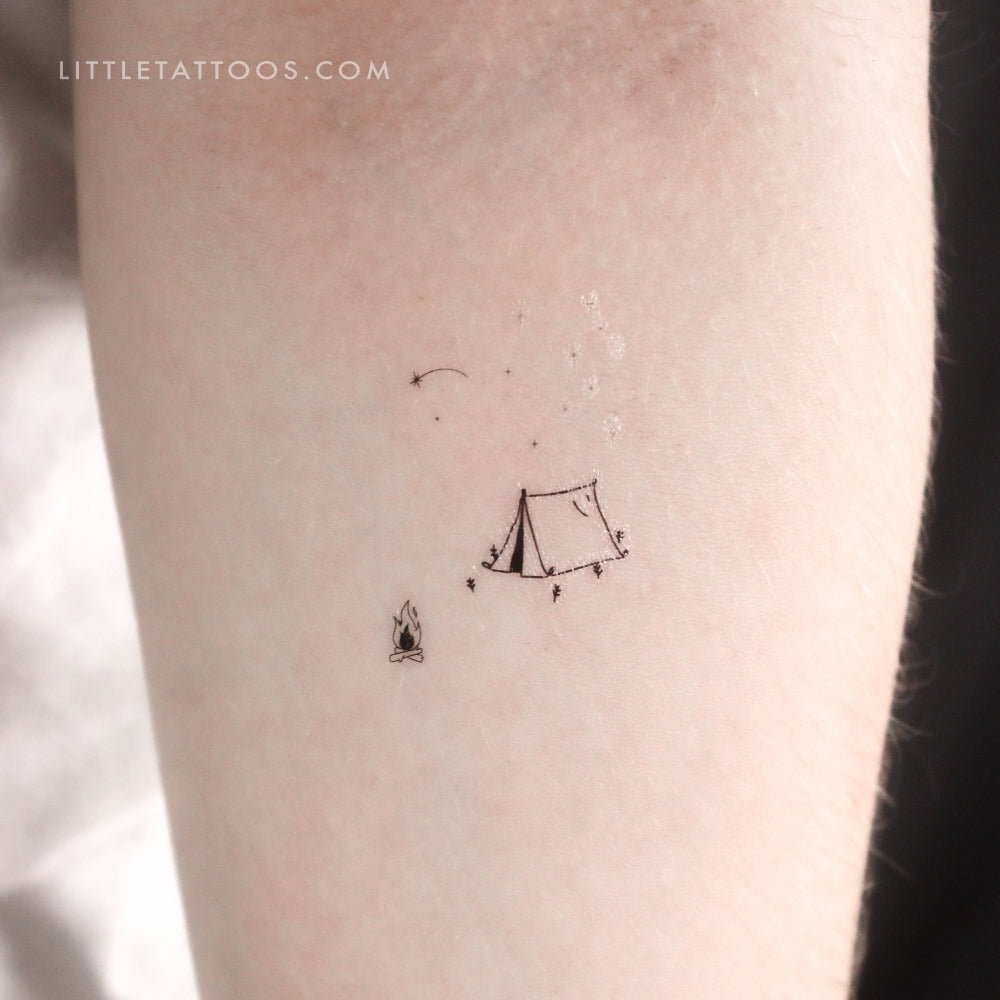 Camping Temporary Tattoo
