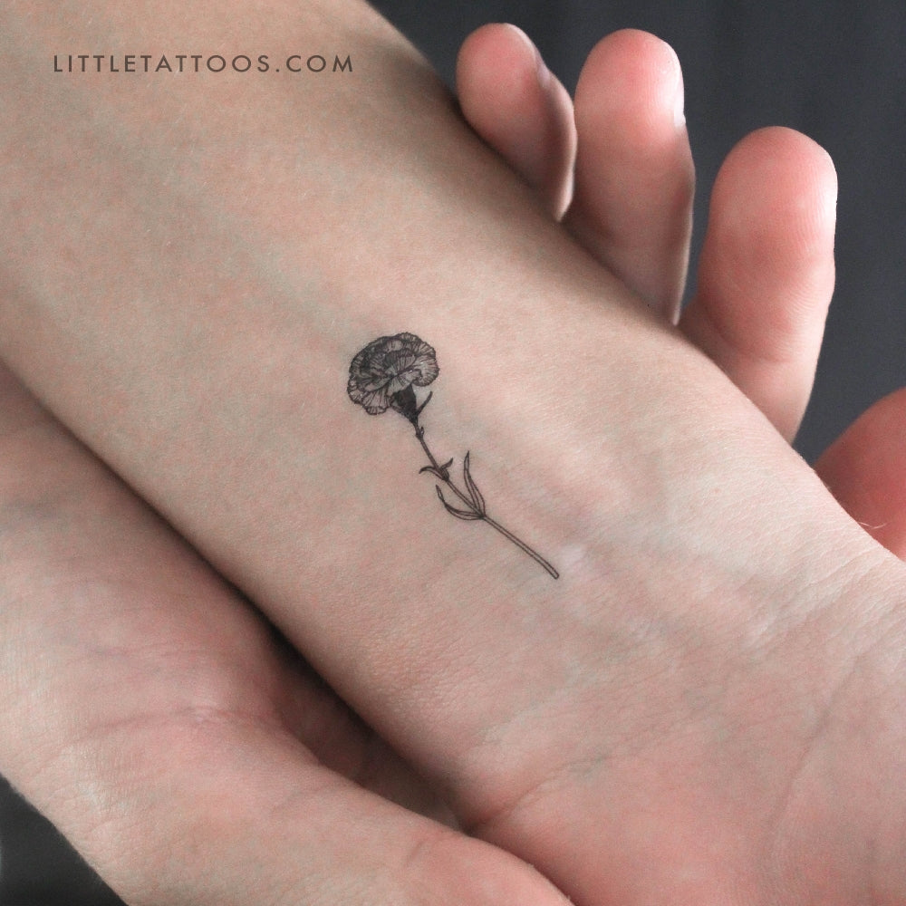 Tatuaje temporal de clavel - Juego de 3