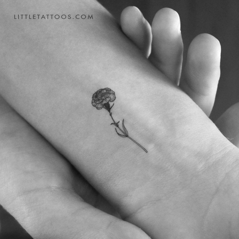 Tatuaje temporal de clavel - Juego de 3