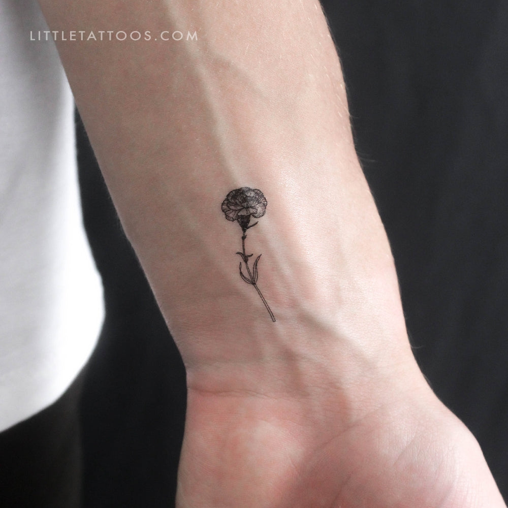 Tatuaje temporal de clavel - Juego de 3