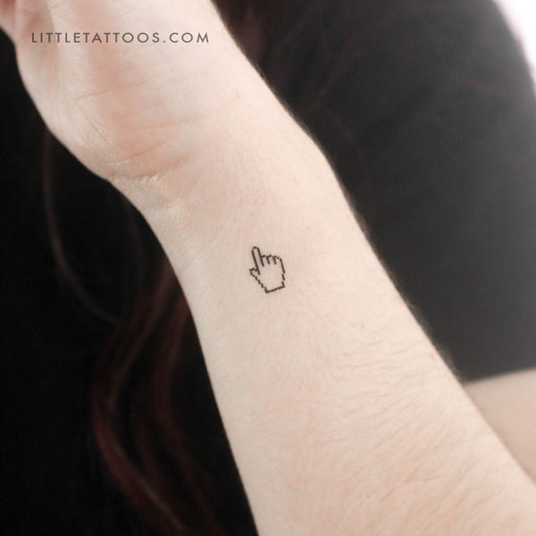 Pixelated Pointer Cursor Temporary Tattoo - Set of 3