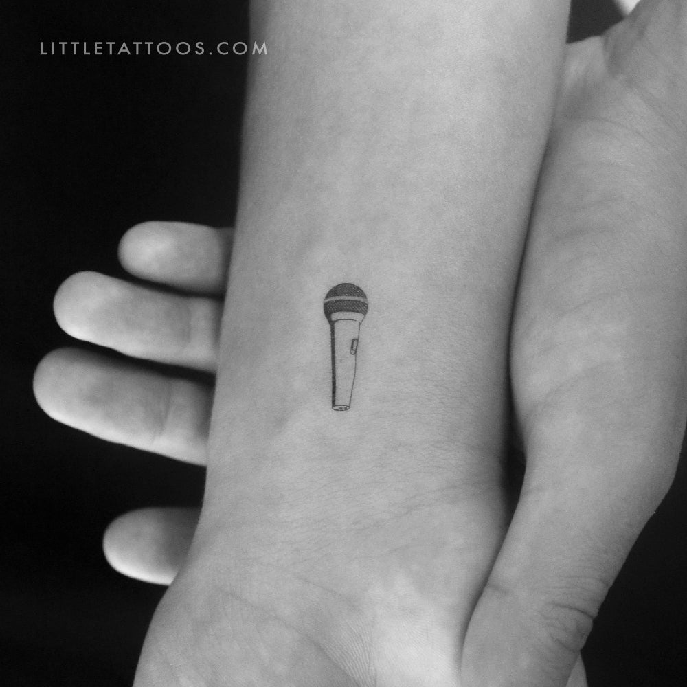 Tatuaje temporal de micrófono - Juego de 3