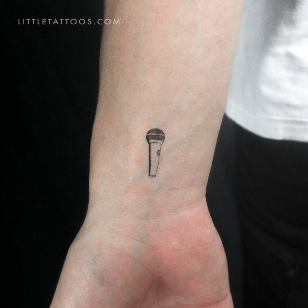 Tatuaje temporal de micrófono - Juego de 3