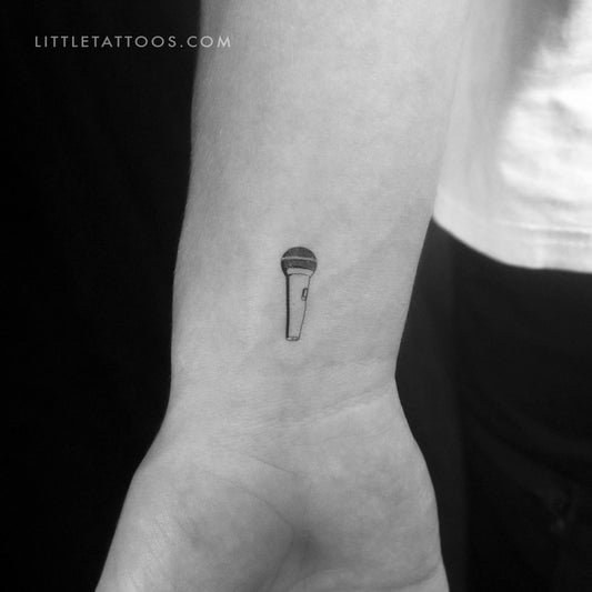 Tatuaje temporal de micrófono - Juego de 3