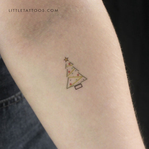 Minimalist Christmas Tree Temporary Tattoo - Set of 3