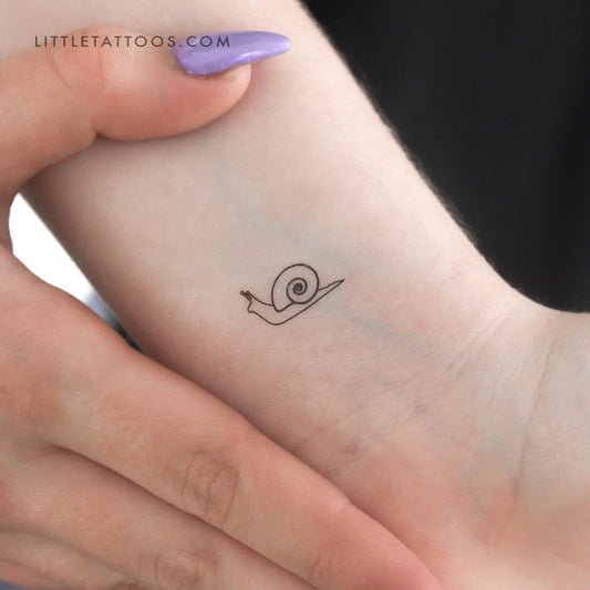 Tatuaje temporal minimalista de caracol - Juego de 3