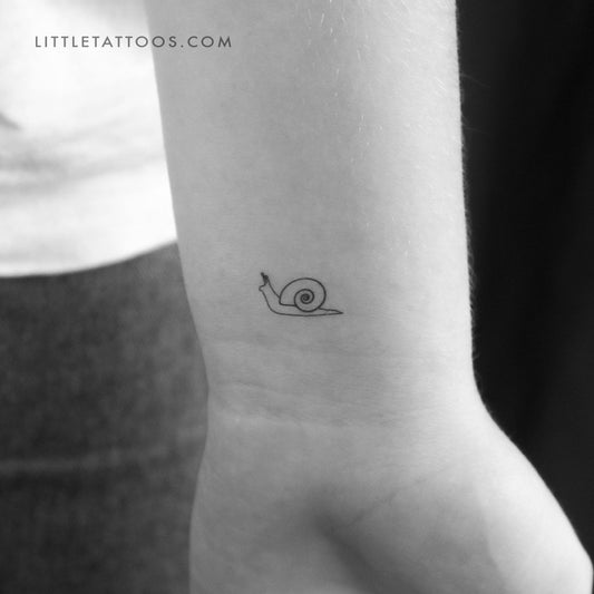 Tatuaje temporal minimalista de caracol - Juego de 3
