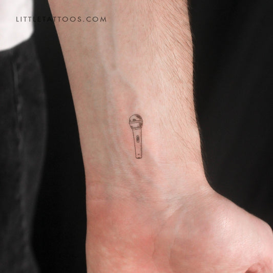 Tatuaje temporal de micrófono pequeño (juego de 3)
