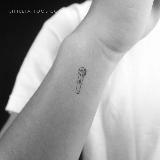 Tatuaje temporal de micrófono pequeño (juego de 3)