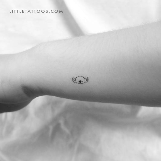 Tatuaje temporal de cara de koala (juego de 3)