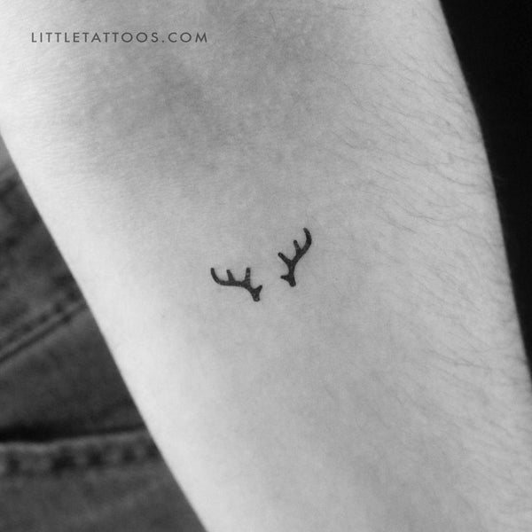 Minimalist Antlers Temporary Tattoo - Set of 3