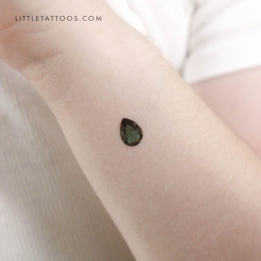 Tatuaje temporal de pera verde esmeralda (juego de 3)