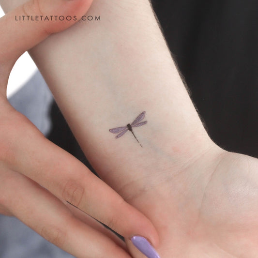 Tatuaje temporal de libélula morada (juego de 3)