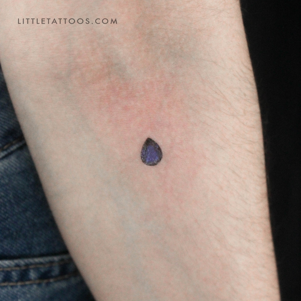 Tatuaje temporal de pera azul zafiro (juego de 3)