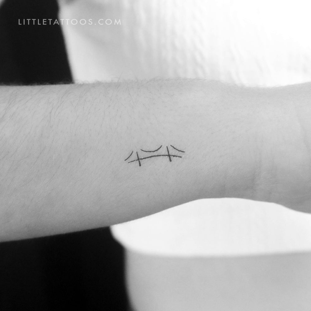 Minimalist Bridge Temporary Tattoo - Set of 3