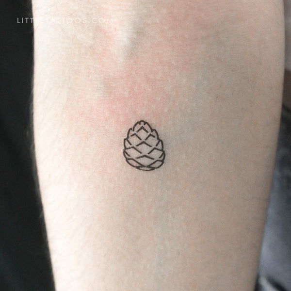 Tiny Pinecone Temporary Tattoo - Set of 3