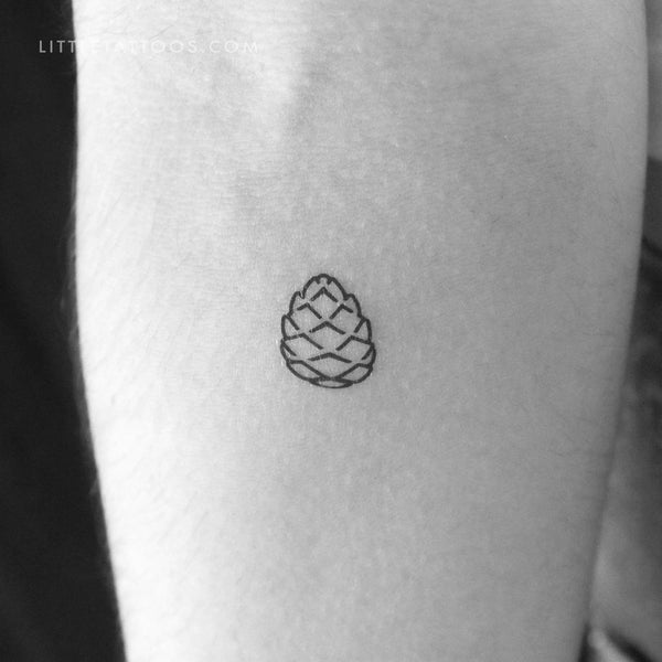 Tiny Pinecone Temporary Tattoo - Set of 3