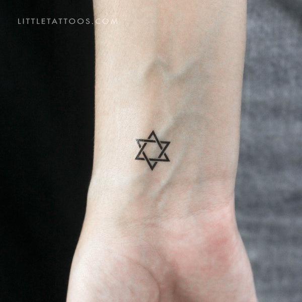 Interlaced Hexagram Temporary Tattoo - Set of 3